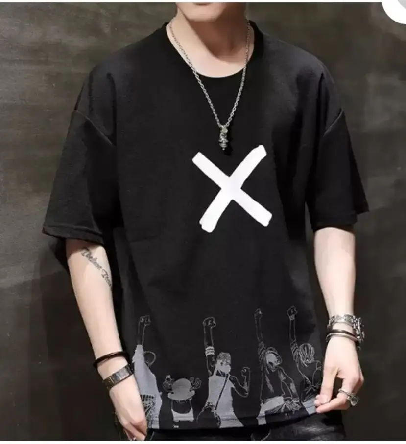 Graphic Print Men Black, White T-Shirt